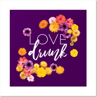 Love Drunk Cute Bride Bachelorette Party Design Posters and Art